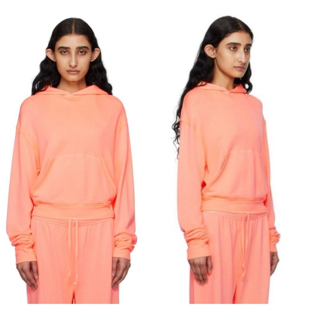 SKIMS Modal French Terry Sweatshirt Pink Orange Women’s Size XS